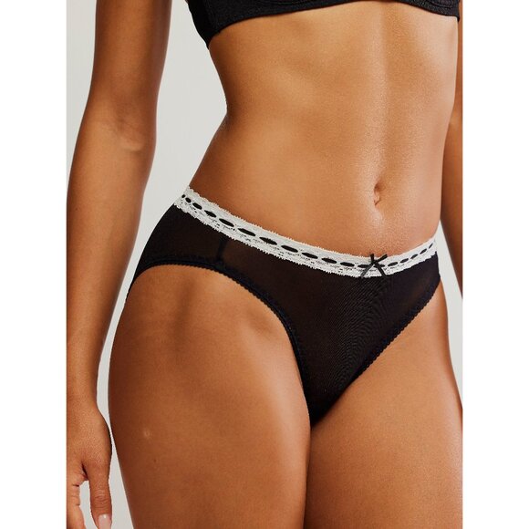 FREE PEOPLE So Sweet Bikini Undies / Black Combo - Picture 1 of 6